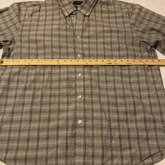 Dockers Stain Defender Gray Plaid Button Down Men’s Shirt Size XL Preppy - Picture 9 of 16